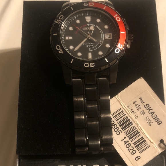 Pulsar Kinetic Black and red men sport watch - Picture 1 of 5